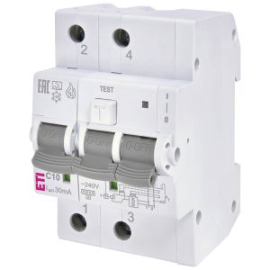 Диференційний вимикач KZS-AFDD 3M2p C 10/0,03 тип A (10kA, з захистом від дугов. замик.)