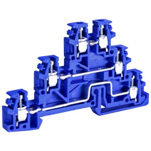 Клема гвинтова трирівнева ESC-TLD.2B (2,5 мм2, синя)