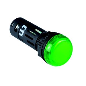 Лампа сигнальна LED матова ECLI-16-024C-G 24V AC/DC (Ø16мм, зелена)