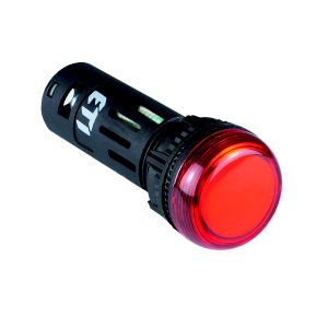 Лампа сигнальна LED матова ECLI-16-024C-R 24V AC/DC (Ø16мм, червона)