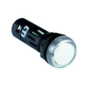 Лампа сигнальна LED матова ECLI-16-024C-W 24V AC/DC (Ø16мм, біла)