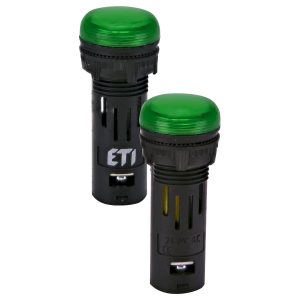 Лампа сигнальна LED матова ECLI-16-240A-G 240V AC (Ø16мм, зелена)