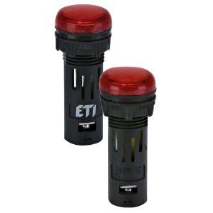 Лампа сигнальна LED матова ECLI-16-240A-R 240V AC (Ø16мм, червона)