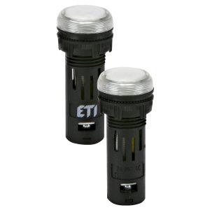 Лампа сигнальна LED матова ECLI-16-240A-W 240V AC (Ø16мм, біла)