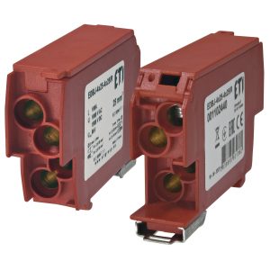 Блок розподільчий EDBJ-4x25-4x25/R (100A, 1000V AC/1500V DC, IN: 4x25, OUT: 4x25, червоний)
