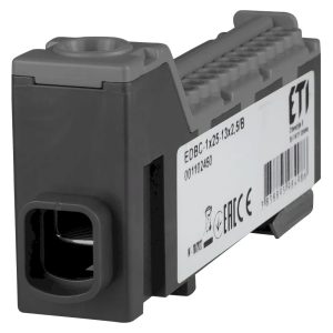 Блок розподільчий EDBC-1x25-13x2,5/B (63A, 1000V AC/1500V DC, IN: 1x25, OUT: 13x2,5;  чорний)