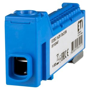 Блок розподільчий EDBC-1x25-13x2,5/N (63A, 1000V AC/1500V DC, IN: 1x25, OUT: 13x2,5;  синій)