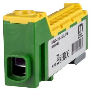 Блок розподільчий EDBC-1x25-13x2,5/PE (63A, 1000V AC/1500V DC, IN: 1x25, OUT: 13x2,5;  жовт.-зел.)