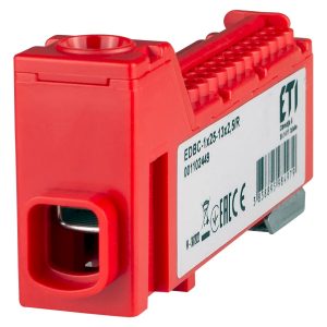 Блок розподільчий EDBC-1x25-13x2,5/R (63A, 1000V AC/1500V DC, IN: 1x25, OUT: 13x2,5;  червоний)