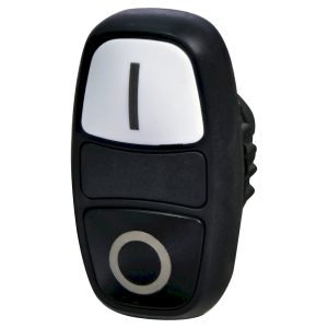 Кнопка-модуль здвоєна NSE-PB2/WC-IO ("I/0", чорна/біла)