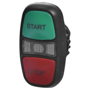 Кнопка-модуль здвоєна з підсв. NSE-PB2I/RG-STSP ("START/STOP", зелена/червона)