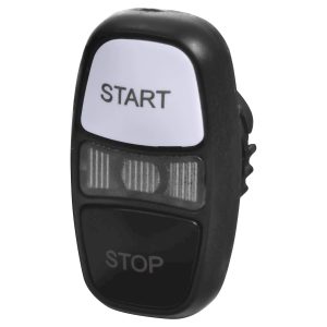 Кнопка-модуль здвоєна з підсв. NSE-PB2I/WC-STSP ("START/STOP", чорна/біла)