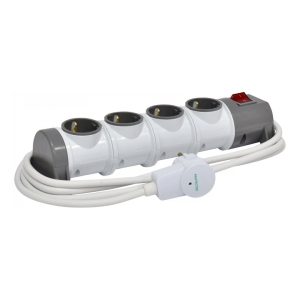 Подовжувач - мережевий фільтр 4гн 3м З/К+вимик EC4-3 "ЕТІ"