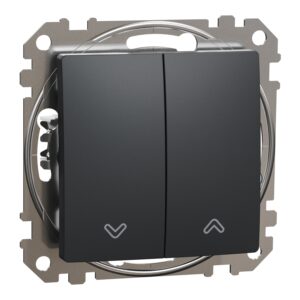 Вимикач жалюзі внутр. кнопковий "Sedna Design" Чорний