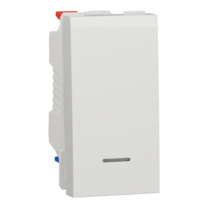 Вимикач 1-клавішний. внутрішній. прохідний. з підсвіткою. 1 мод. "UNICA NEW" білий (C3)