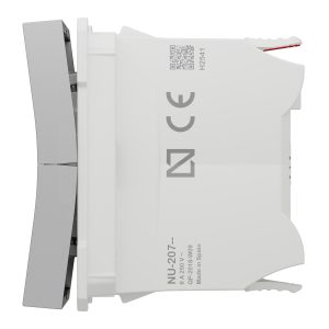 Вимикач жалюзі внутрішній. кнопковий 6А 2модулі "UNICA NEW" алюміній (C3)