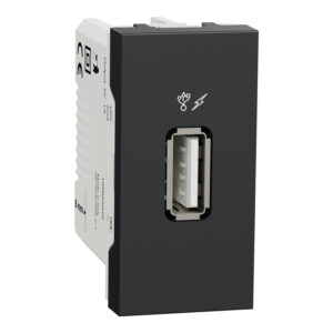 Розетка 1-а USB внутр. 2.0, 1,05 А 1 мод. "UNICA NEW" антрацит (C3) (знятий з в-ва  30.12.2023)