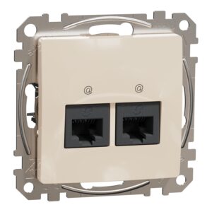 Розетка 2-а комп. внутр. 2 х RJ45 кат. 5е UTP "Sedna Design" Бежевий