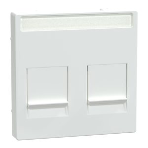 Панель для модульного роз'єму 2-постова, підключення зверху, штучна, активний білий System M