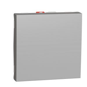 Вимикач 1-клавішний. внутрішній. прохідний 2-мод. "UNICA NEW" алюміній (C1)