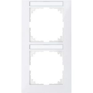 Рамка 2-постова під монтаж вертикальна M-Pure SysM полірована біла глянцева