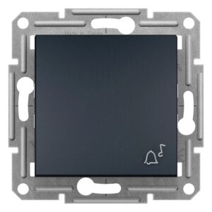 Кнопка 2-модулі. з символом "Дзвоник" "ASFORA" антрацит (C3)