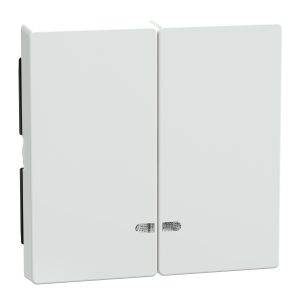 Панель вимикача 2-клавішна з віконцем для індикації, активний білий, "System M"