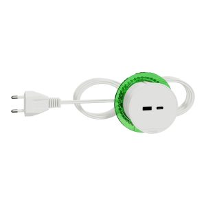 Розетковий блок вбудований у стіл USB тип А + тип С білий (C3)