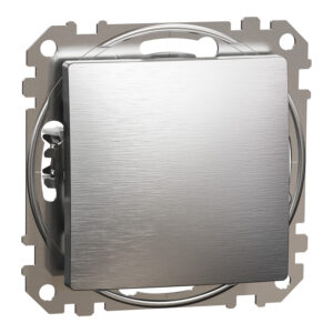 Вимикач 1-клавішний. внутрішній. кнопковий "Sedna Elements" Матовий алюміній