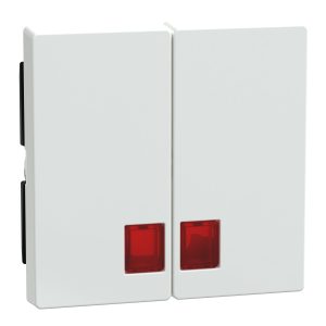 Sm 2-клавішний вимикач з червоним віконцем для індикації, активний білий