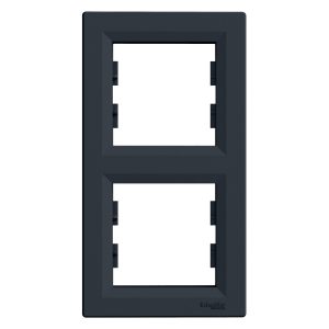 Рамка 2-х кратна вертикальна "ASFORA" антрацит (C1)