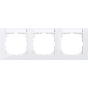 Рамка 3-постова під монтаж горизонтальна M-Pure SysM полірована біла глянцева