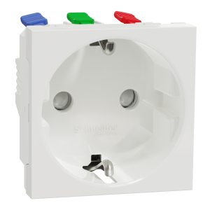 Розетка 1-а З/К внутр. зі шторками "UNICA NEW" біла (C1)