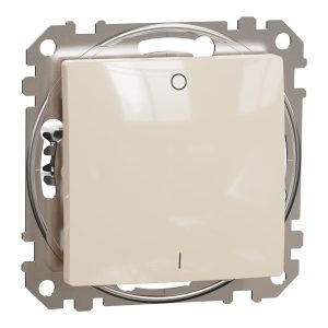 Вимикач 1-клавішний внутрішній. 2-полюсний. "Sedna Design" Бежевий