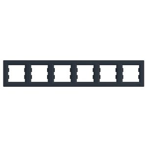 Рамка 6-ти кратна "ASFORA" антрацит (C2)