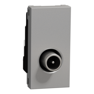 Розетка TV одиночна внутрішня 1 модуль "UNICA NEW" алюміній