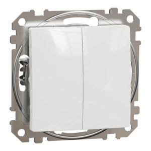 Кнопка 2-модулі 2-клавішна внутрішня. 10A, білий Sedna Design & Elements