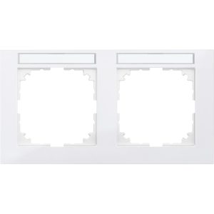 Рамка 2-постова під монтаж горизонтальна M-Pure SysM полірована біла глянцева