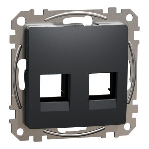 Панель розетки комп’ютерної подвійної RJ-45 (чорний) "Sedna Design" чорний