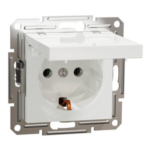Розетка 1-а З/К внутр. з кришкою "ASFORA" білий  без рамки