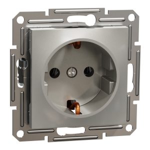 Розетка 1-а заземлювальним контактом, внутрішня "ASFORA" бронза (C1)