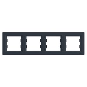 Рамка 4-х кратна "ASFORA" антрацит (C1)