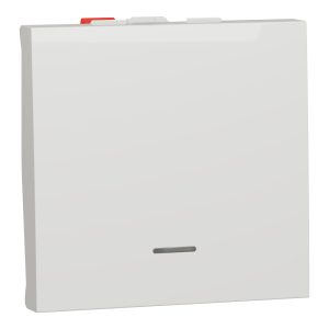 Вимикач 1-клавішний. внутрішній. прохідний. з підсвіткою. 2 мод "UNICA NEW" білий (C3)