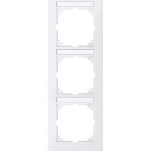 Рамка 3-постова під монтаж вертикальна M-Pure SysM полірована біла глянцева
