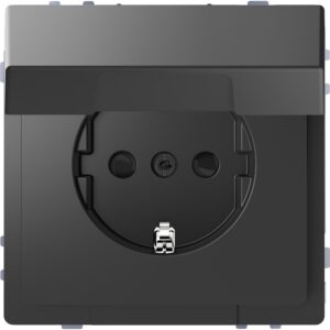 D-life розетка з заземленням і кришкою антрацит