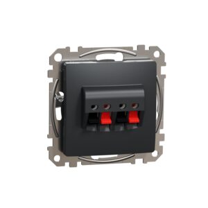 Розетка 1-а аудіо внутр. гвинтові клеми "Sedna Design" Чорний