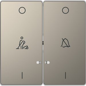 Клавіша вимикача 2-клавішна. led дзвінка/повідомлення "D-Life" нікель (C3)