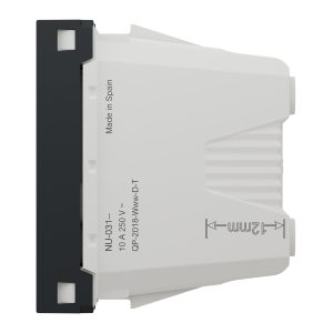 Розетка без заземлення з штирем 16а винтовий затиск, 1 модуль антрацит(C3)