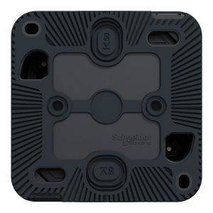 Вимикач 1-клавішний. зовнішній прохідний з підсвіткою IP55 "MUREVA S" чорний (10А) (C3)