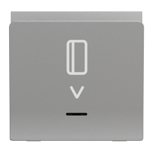 Вимикач картковий внутрішній. з підсвіткою, 2 модулі "UNICA NEW" алюміній (C3)